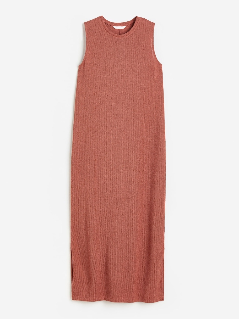 H&M Rust Ribbed Knit Sleeveless Shell Shift Maxi Dress XXL